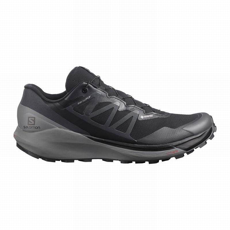 Salomon Israel SENSE RIDE 4 GORE-TEX INVISIBLE FIT - Mens Trail Running Shoes - Black (THEQ-51862)